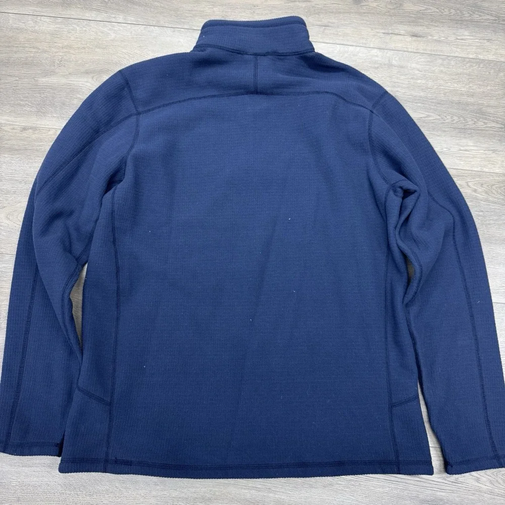 The North Face Navy Blue Fleece Grip 1/4 Zip Men Sz L Outdoor Hike Gorp
